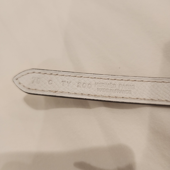 Hermes 13mm belt double sides in white and light brown main image 5